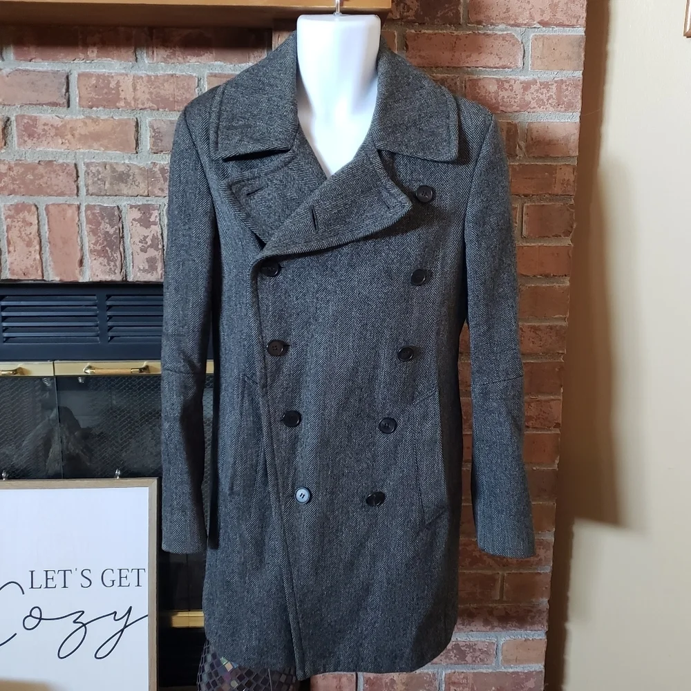 All Saints Wool Herringbone Bramston Coat